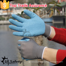 SRSAFETY 13g nylon liner coated blue latex gloves safety gloves/work gloves